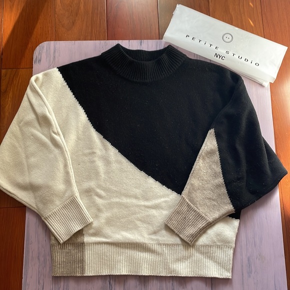 Petite Studio 
meredith wool sweater - black & white - Picture 5 of 5